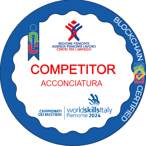 Competitor Acconciatura ai Campionati dei Mestieri WorldSkills Piemonte 2024.